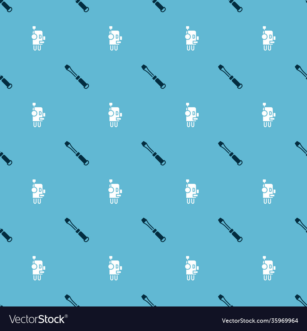 Set screwdriver and robot on seamless pattern Vector Image Set screwdriver and robot on seamless pattern