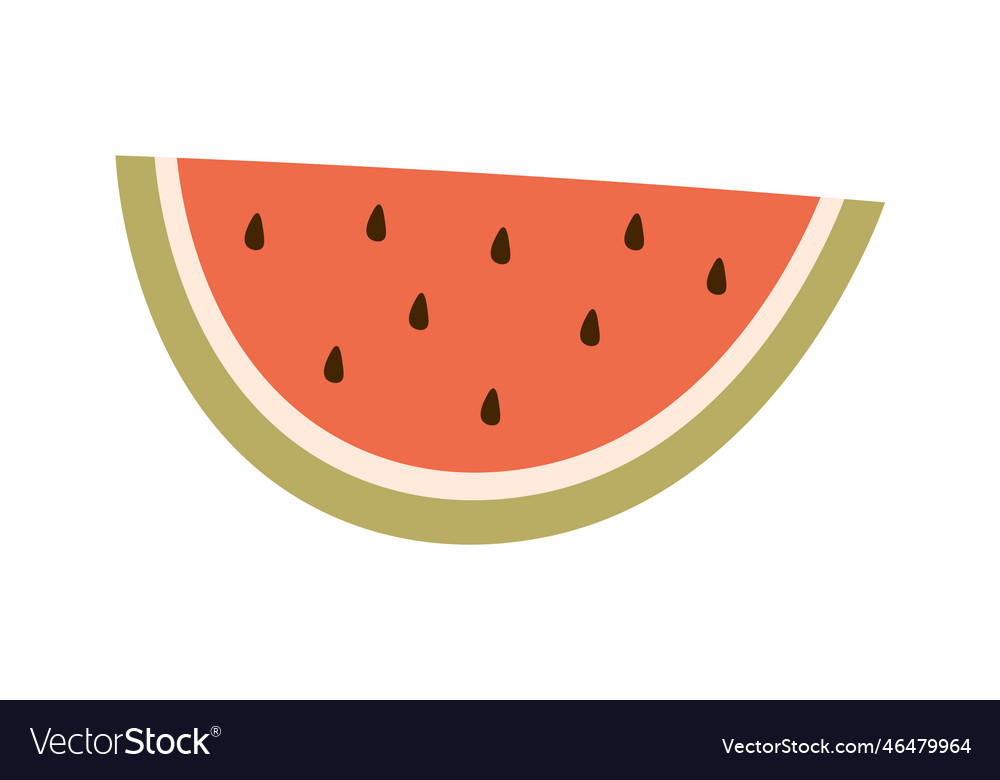 Slice of watermelon fruit Royalty Free Vector Image