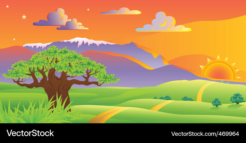 Summer landscape Royalty Free Vector Image - VectorStock