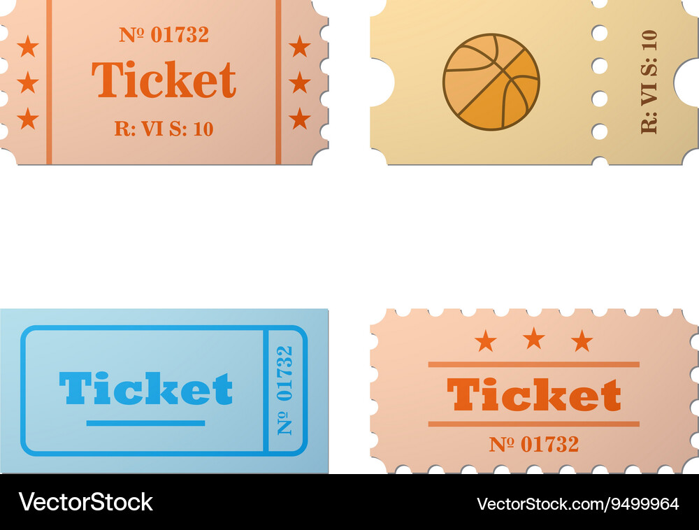 Ticket set icon Royalty Free Vector Image - VectorStock