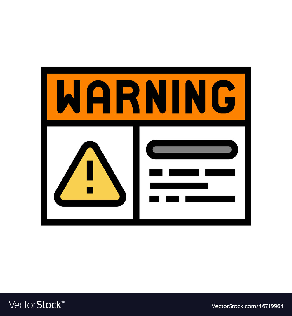 Warning electricity color icon Royalty Free Vector Image