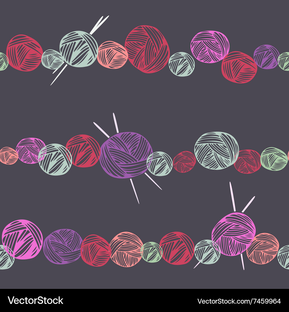 Yarn Balls Seamless Pattern Royalty Free Vector Image