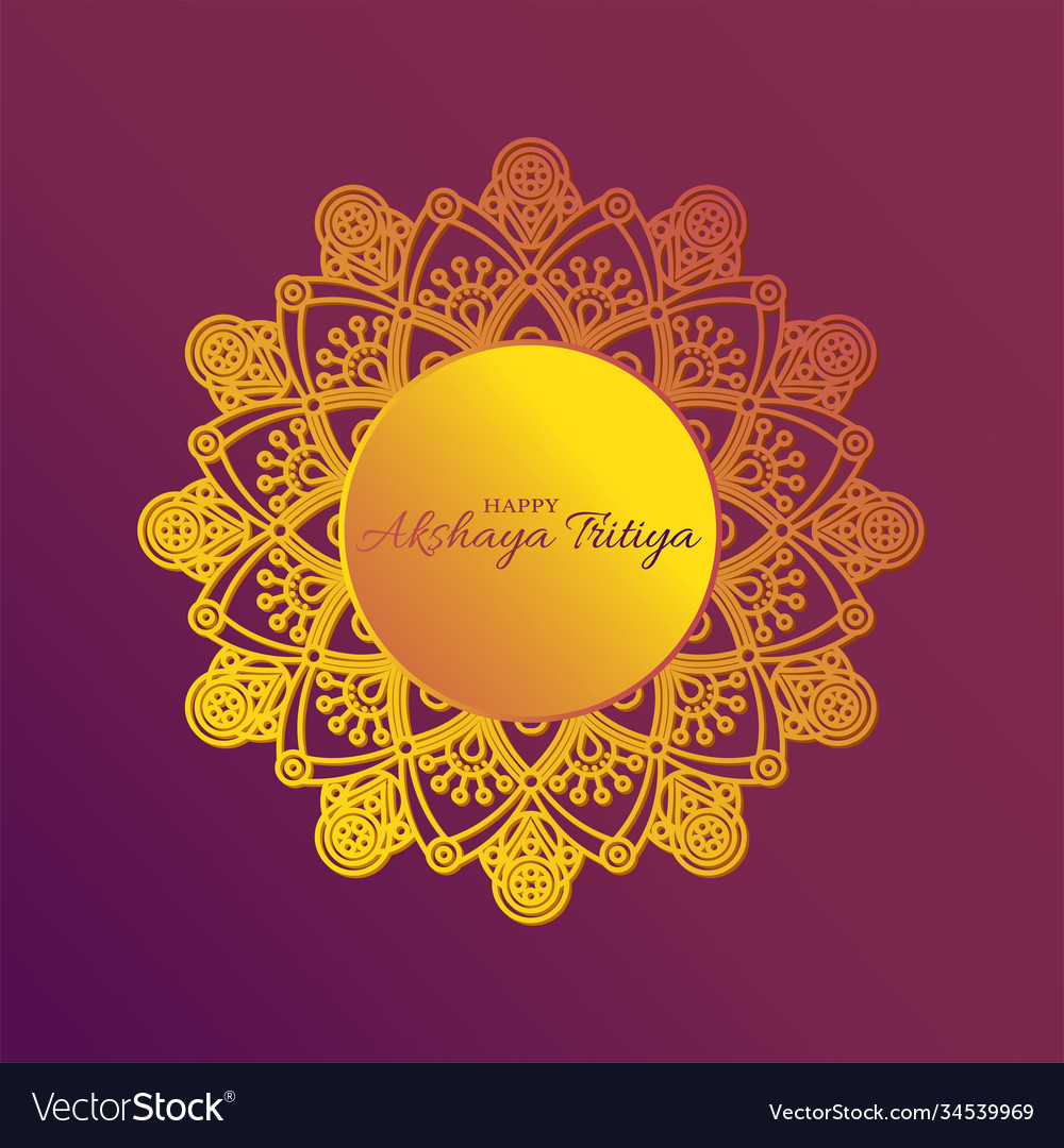 Akshaya tritiya celebration with a golden Vector Image