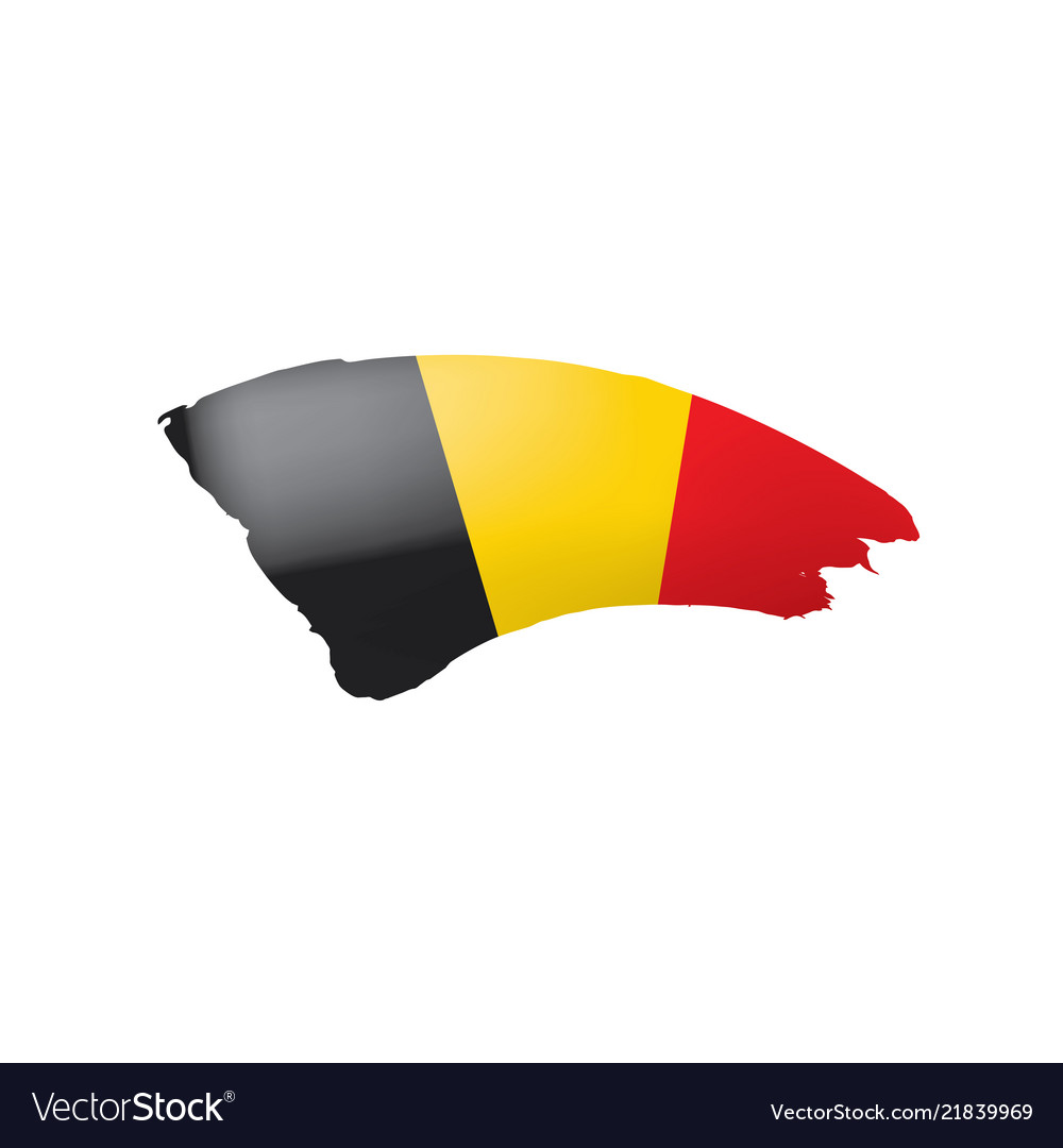 Belgien Flagge auf einem weißen