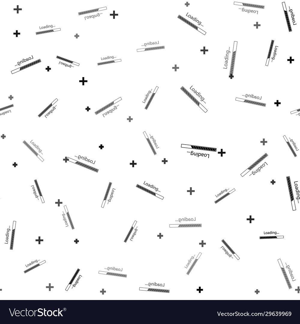 Black loading icon isolated seamless pattern vector image Black loading icon isolated seamless pattern