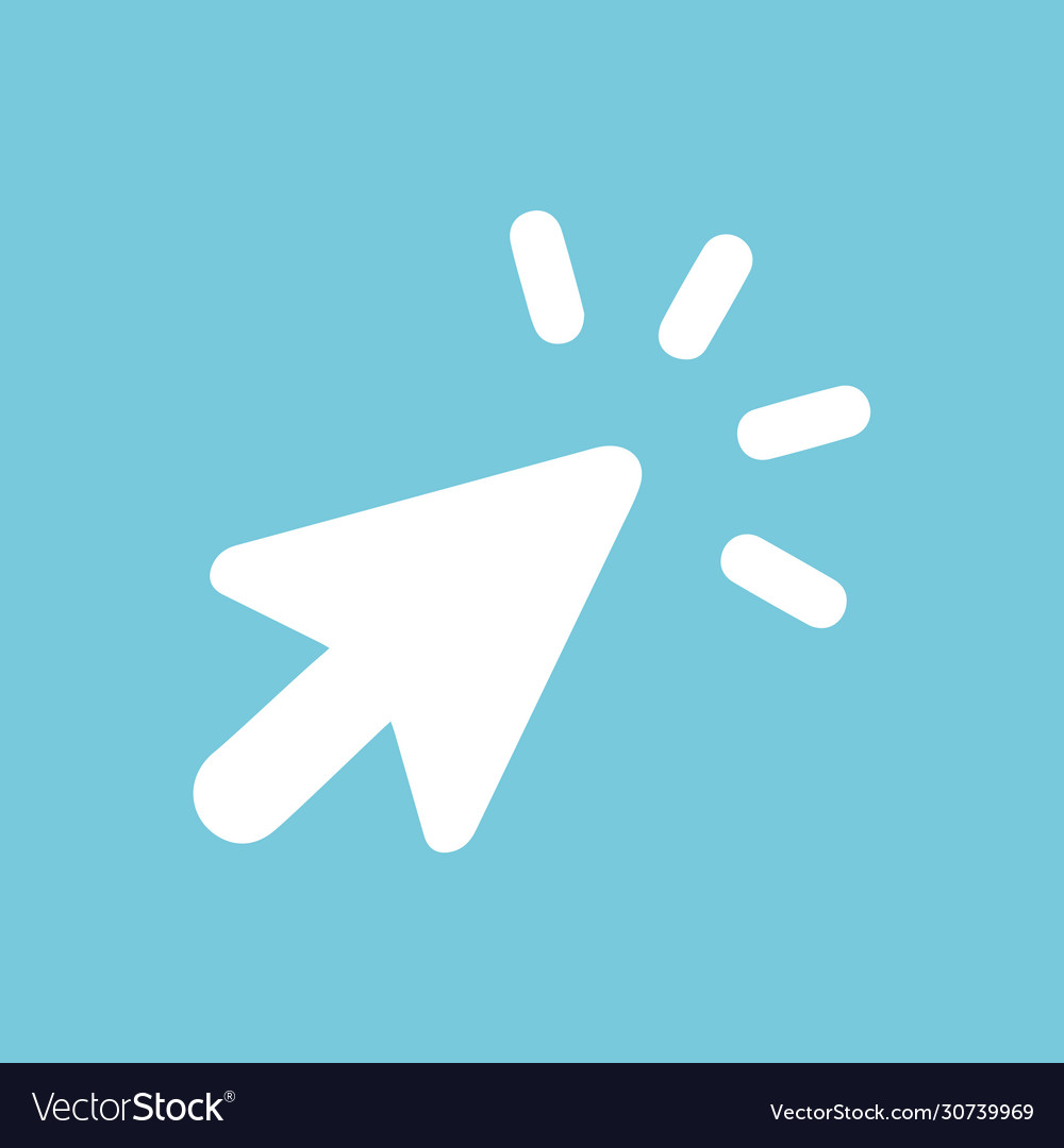 Click icon for websites and apps image on blue vector image Click icon for websites and apps image on blue