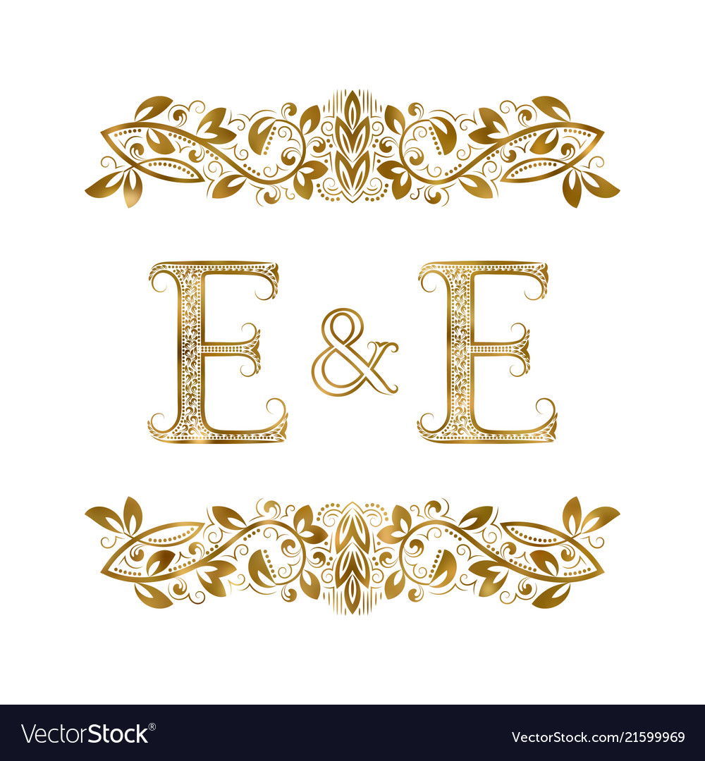 E and e vintage initials logo symbol Royalty Free Vector