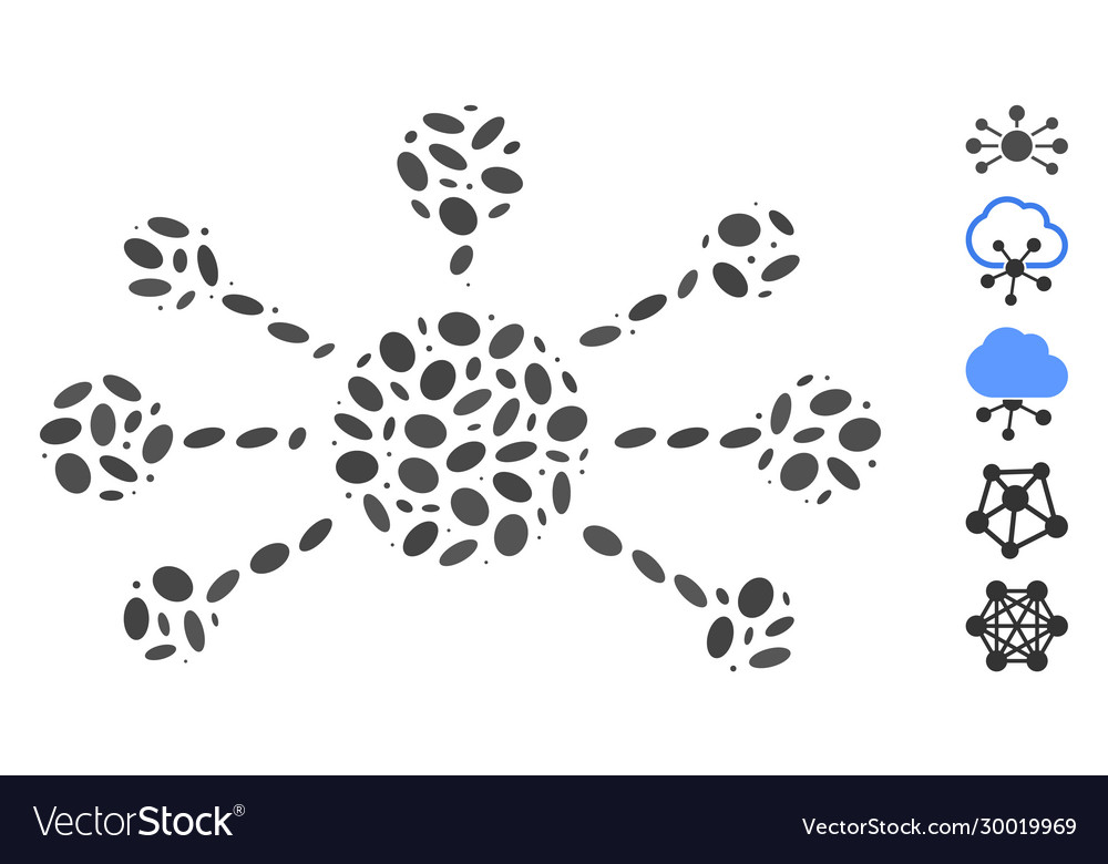 Ellipse mosaic relation links vector image Ellipse mosaic relation links