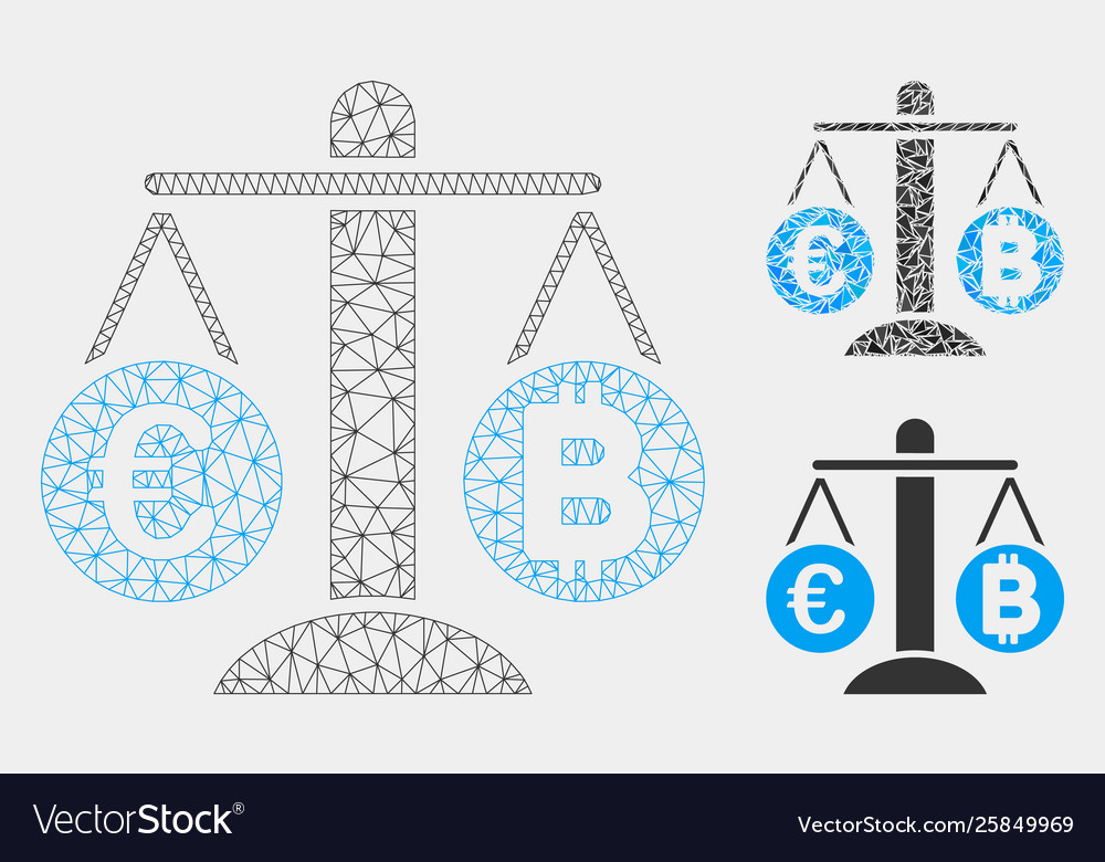 Euro bitcoin balance weight mesh wire frame