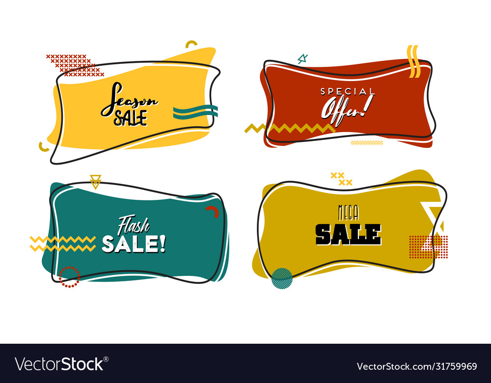 Flat linear promotion ribbon banner scroll price vector image Flat linear promotion ribbon banner scroll price