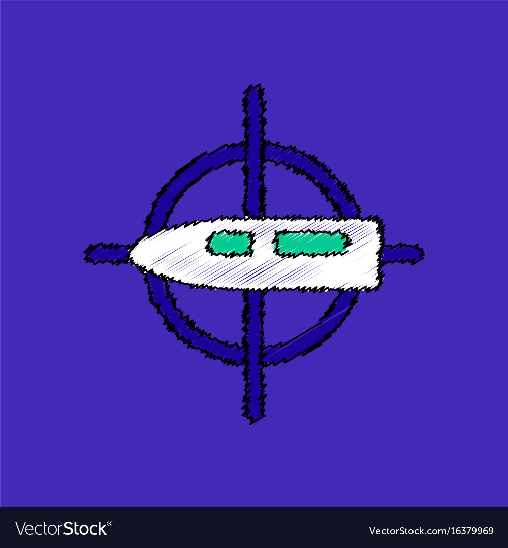 Flat shading style icon aim on bullet