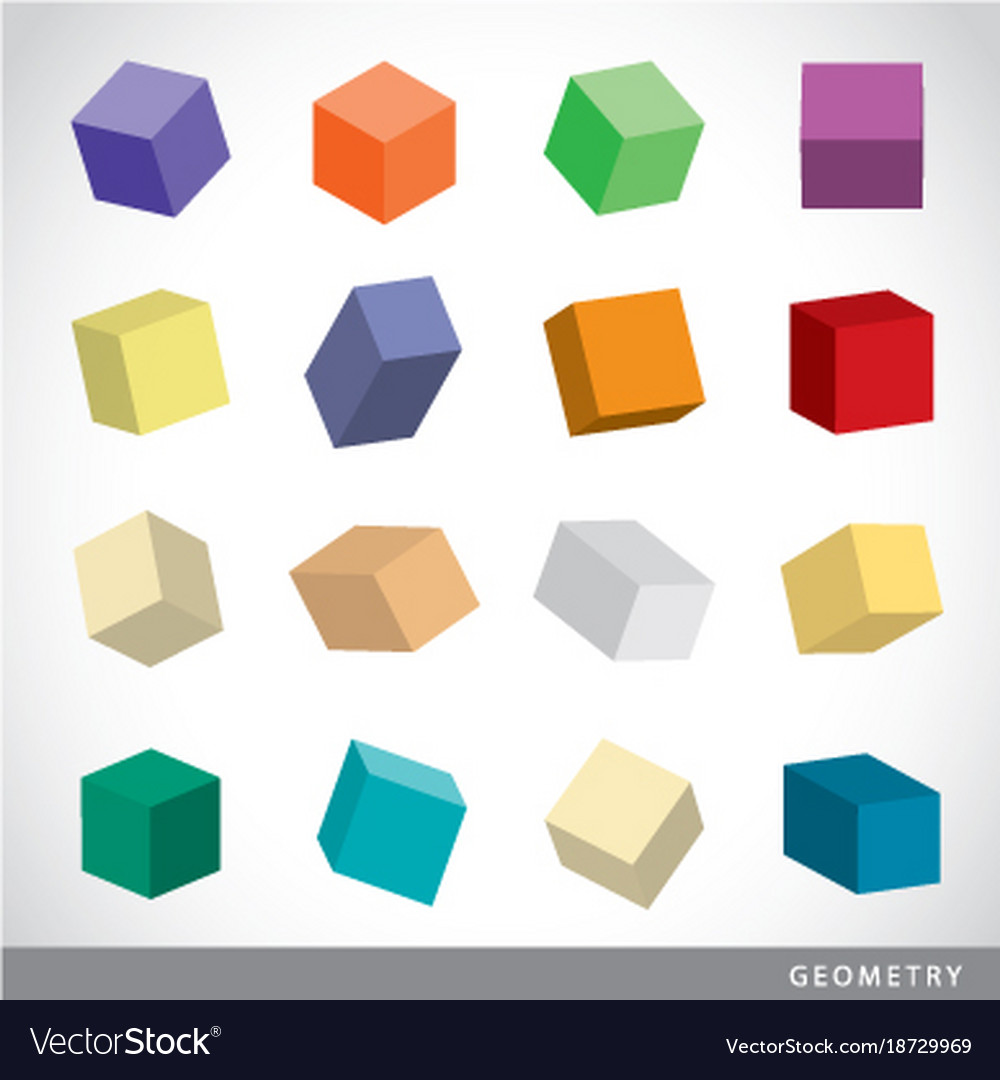 Geometric shapes platonic solids Royalty Free Vector Image