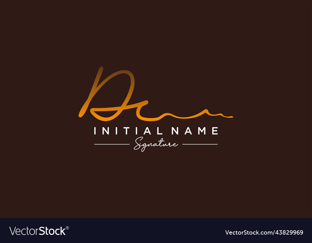 Initial dc signature logo template hand drawn