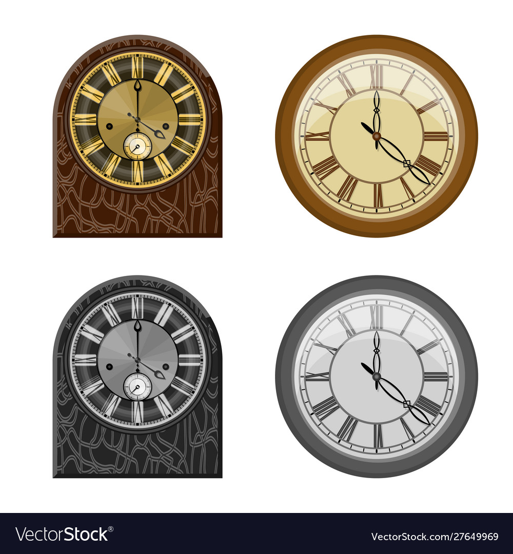 Isolated object clock and time sign collection