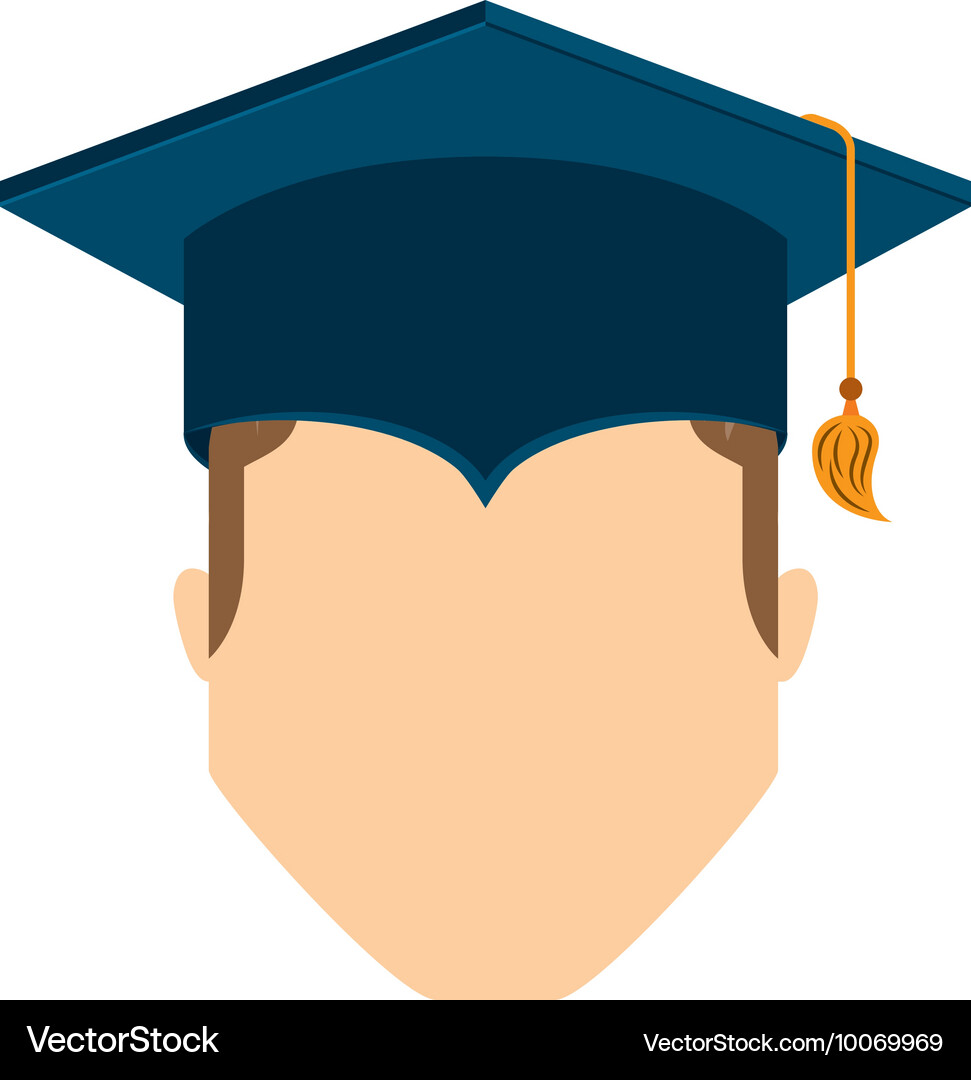 Man graduation graduated icon Royalty Free Vector Image