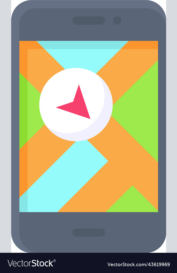 Map on smartphone icon location and navigation