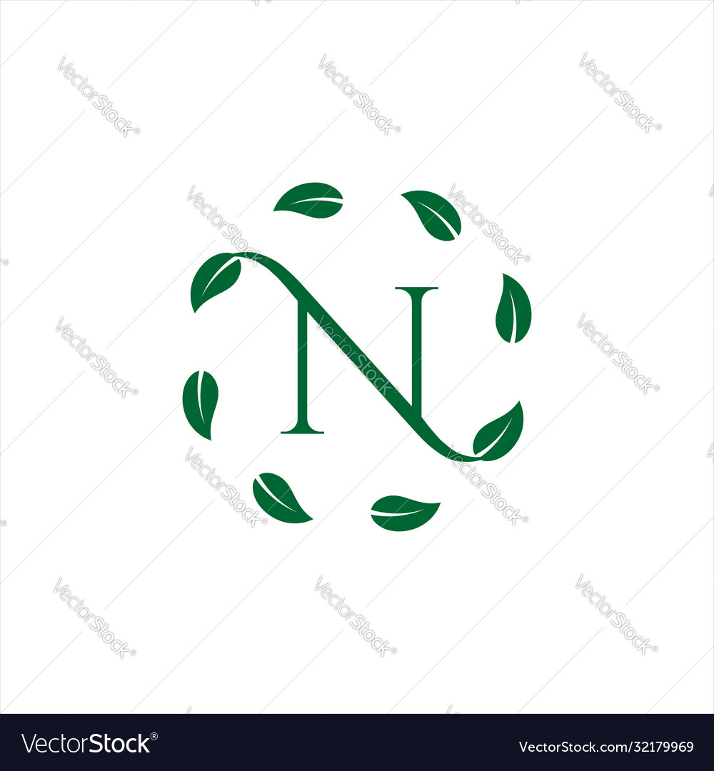 Monogram n logo simple nature text