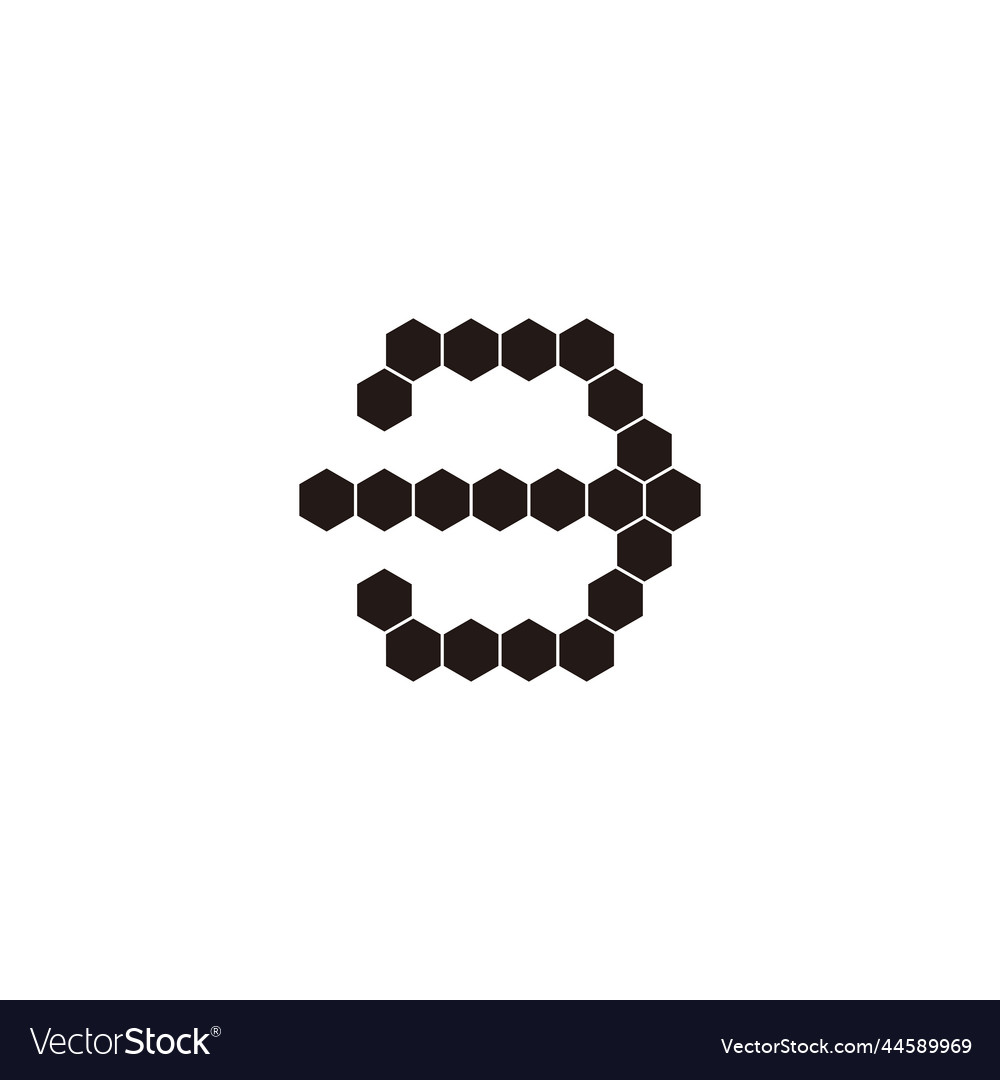 Number 3 hexagon hexagons geometric symbol simple