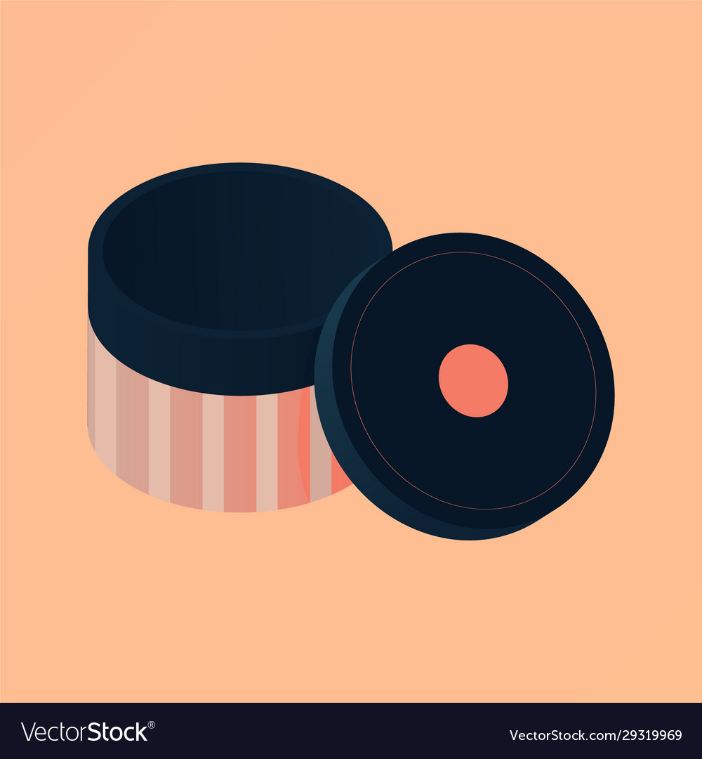 Package round box for fashion objects like women vector image Package round box for fashion objects like women