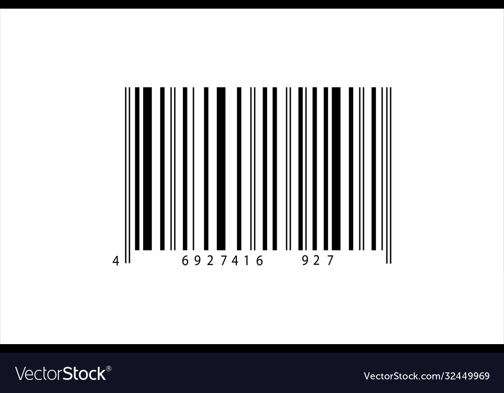 Realistic bar code icon a modern simple flat