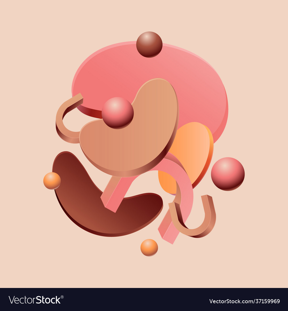 Realistic three-dimensional floating shapes