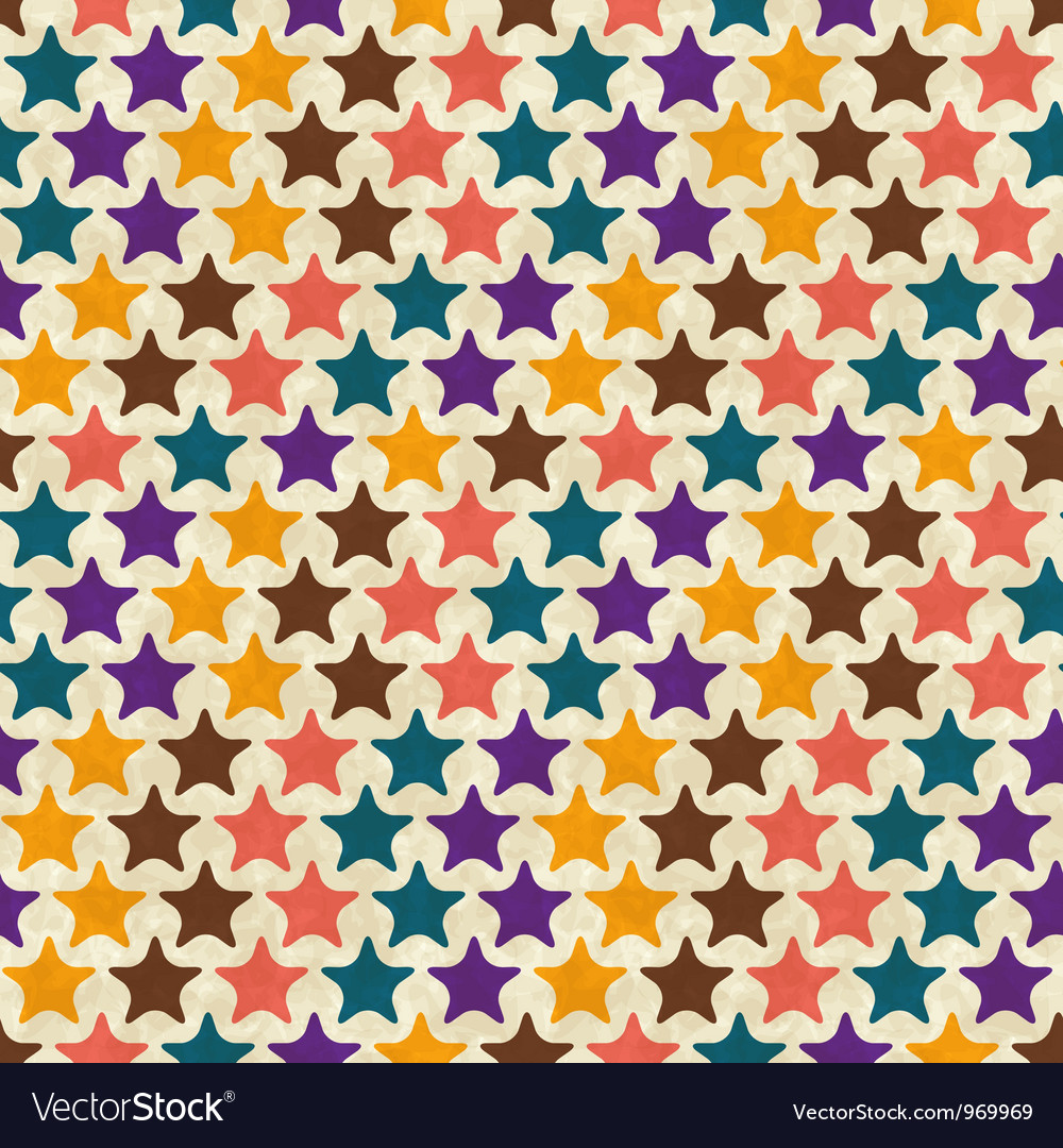 Retro seamless stars pattern Royalty Free Vector Image