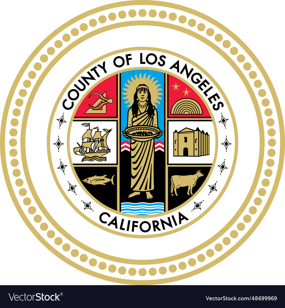 Seal Of Los Angeles County California Royalty Free Vector