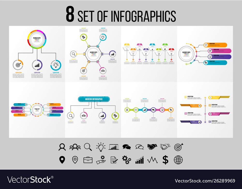Set of infographics elements design template
