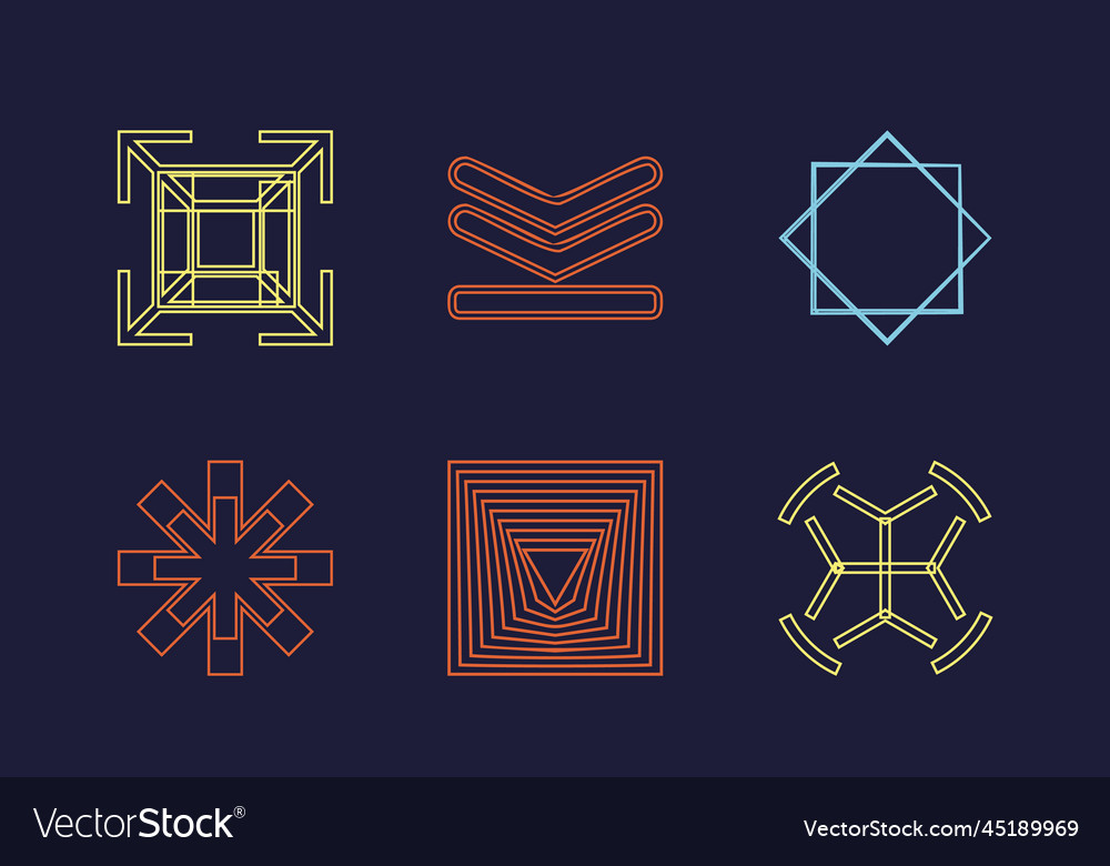 Set of y2k style objects large vector image Set of y2k style objects large