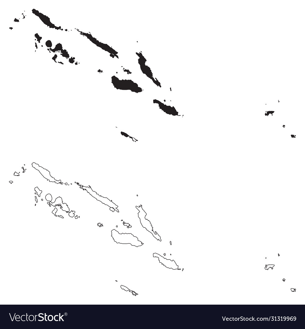 Solomon islands country map black silhouette Vector Image