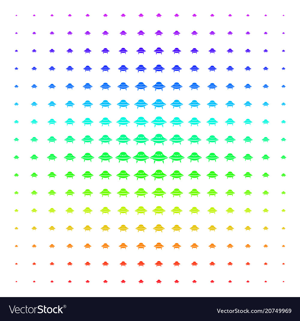 Space ship shape halftone spectrum grid vector image Space ship shape halftone spectrum grid