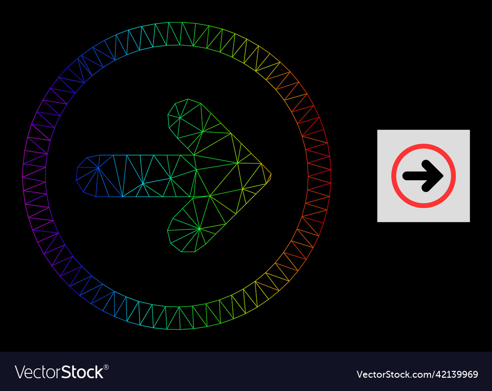 Spectral gradiented polygonal mesh right pointer