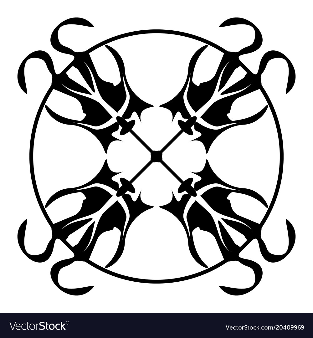 Tile with monochrome monogram pattern