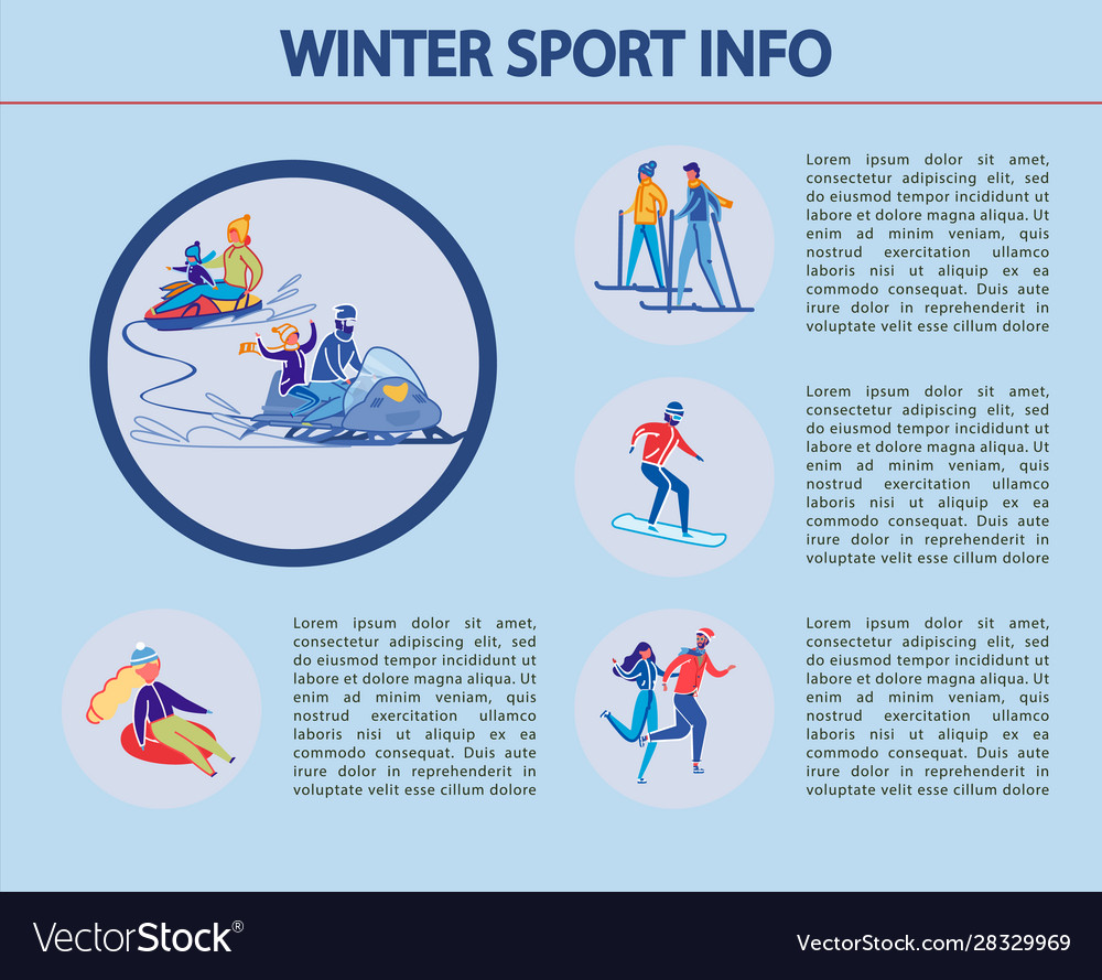 Winter sport info infographic Royalty Free Vector Image