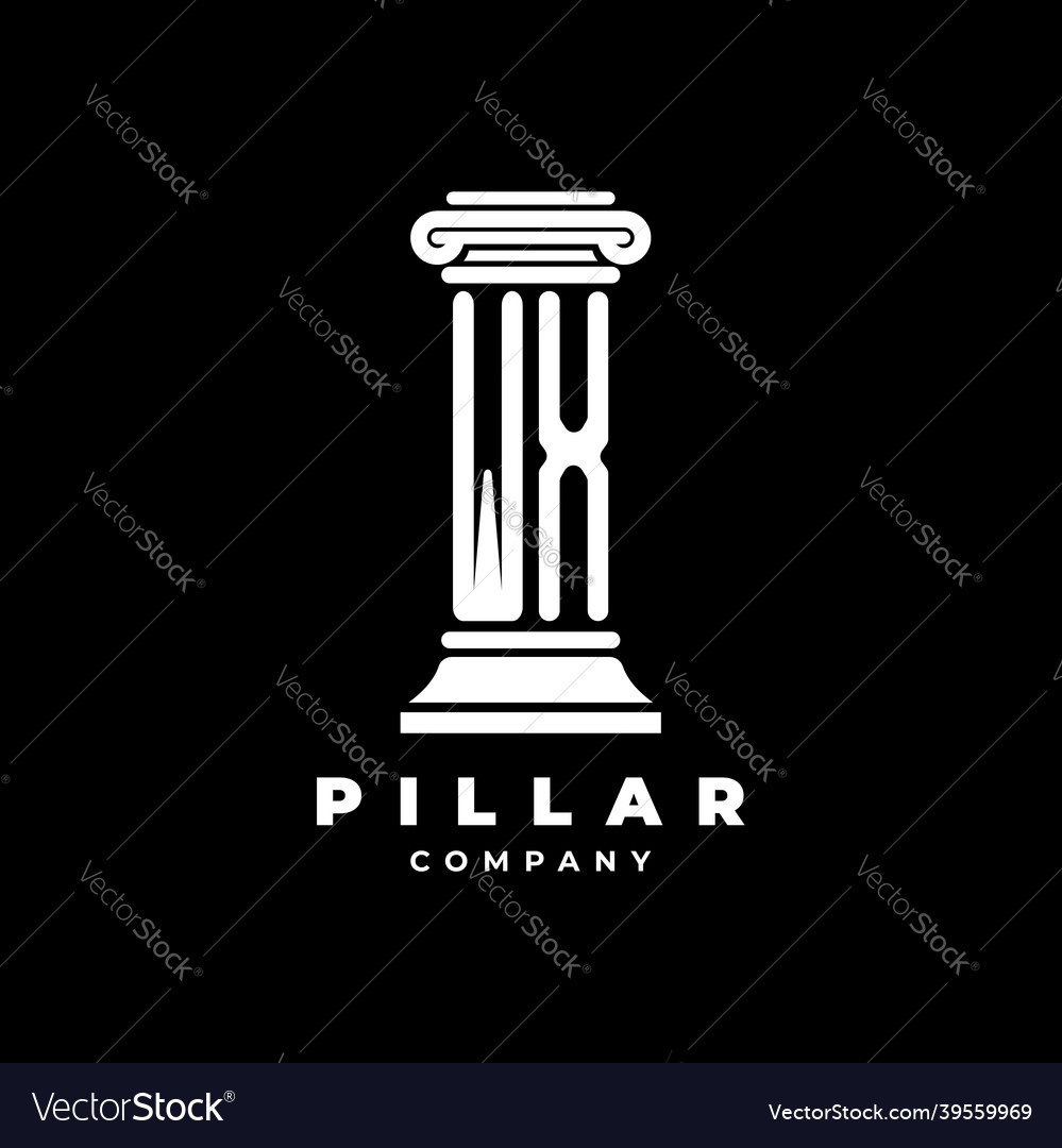Wx monogram pillar shape style Vector Image Wx monogram pillar shape style