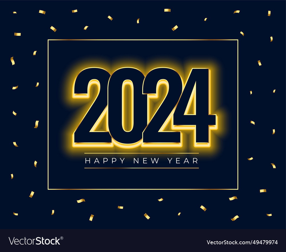 2024 new year festive background with golden Vector Image