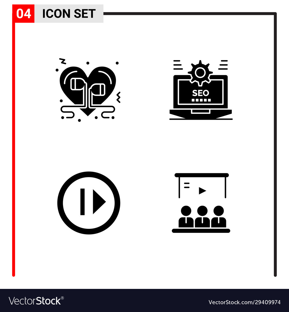 4 allgemeine Symbole für Website-Design-Print