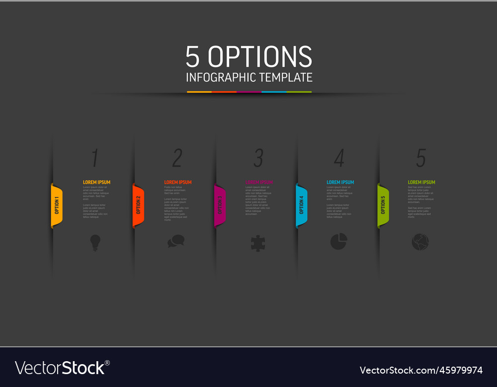 Abstract infographic template with five sections vector image Abstract infographic template with five sections
