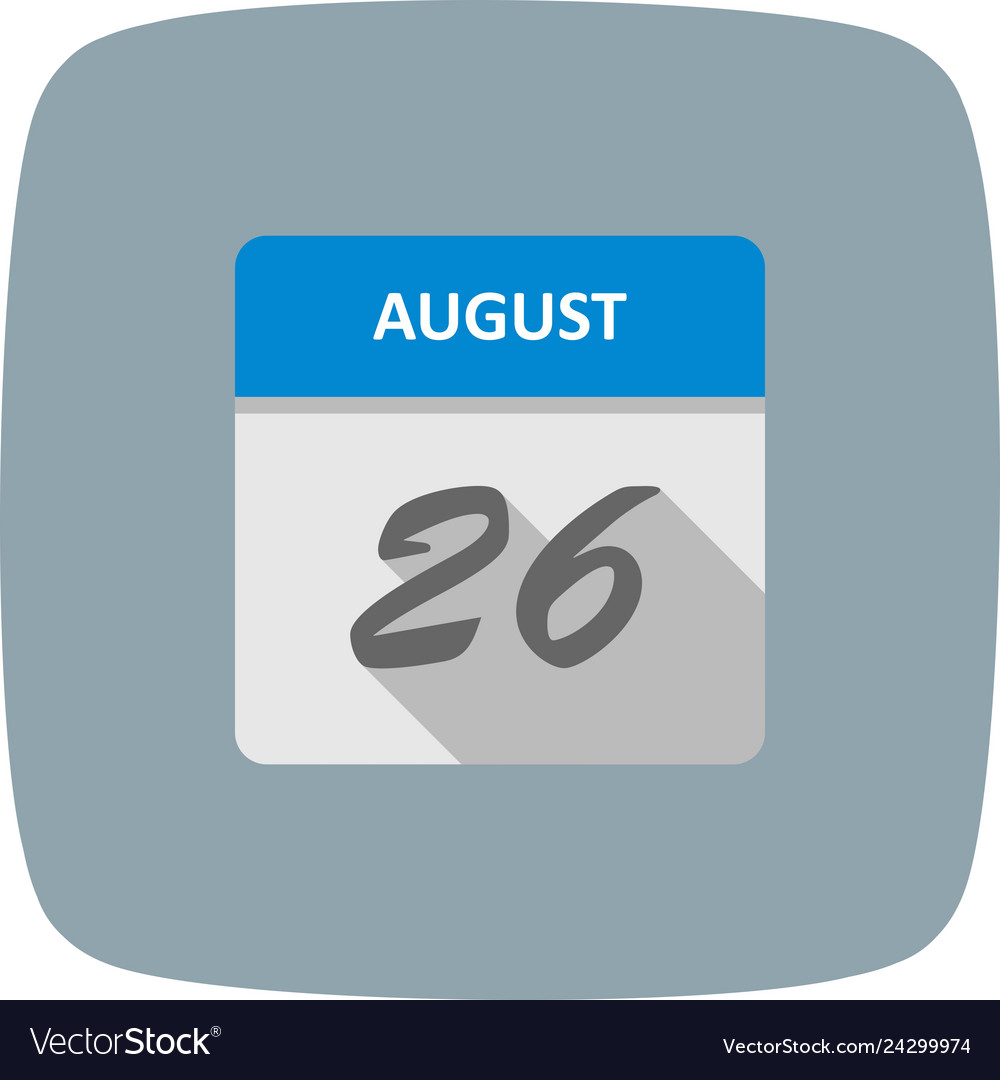 August 26th date on a single day calendar Vector Image