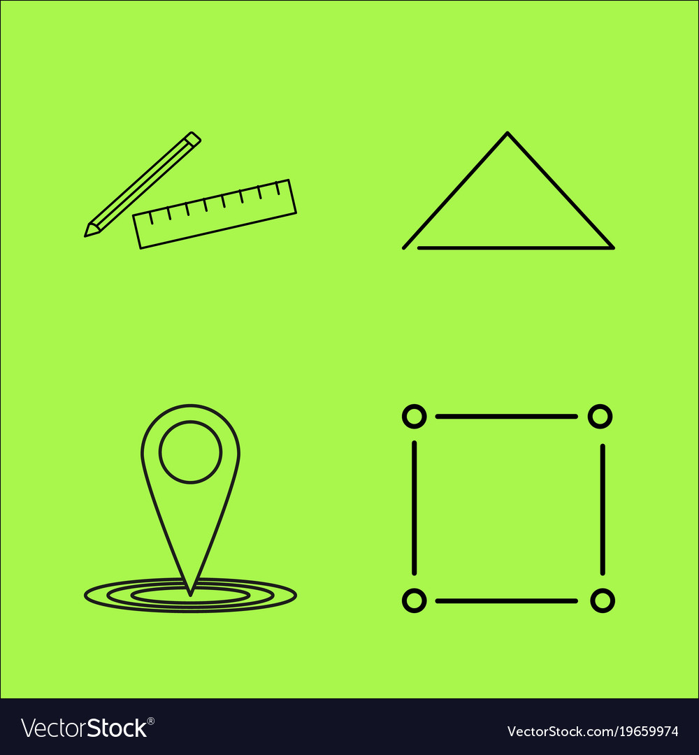 Basic content simple linear outline icon set