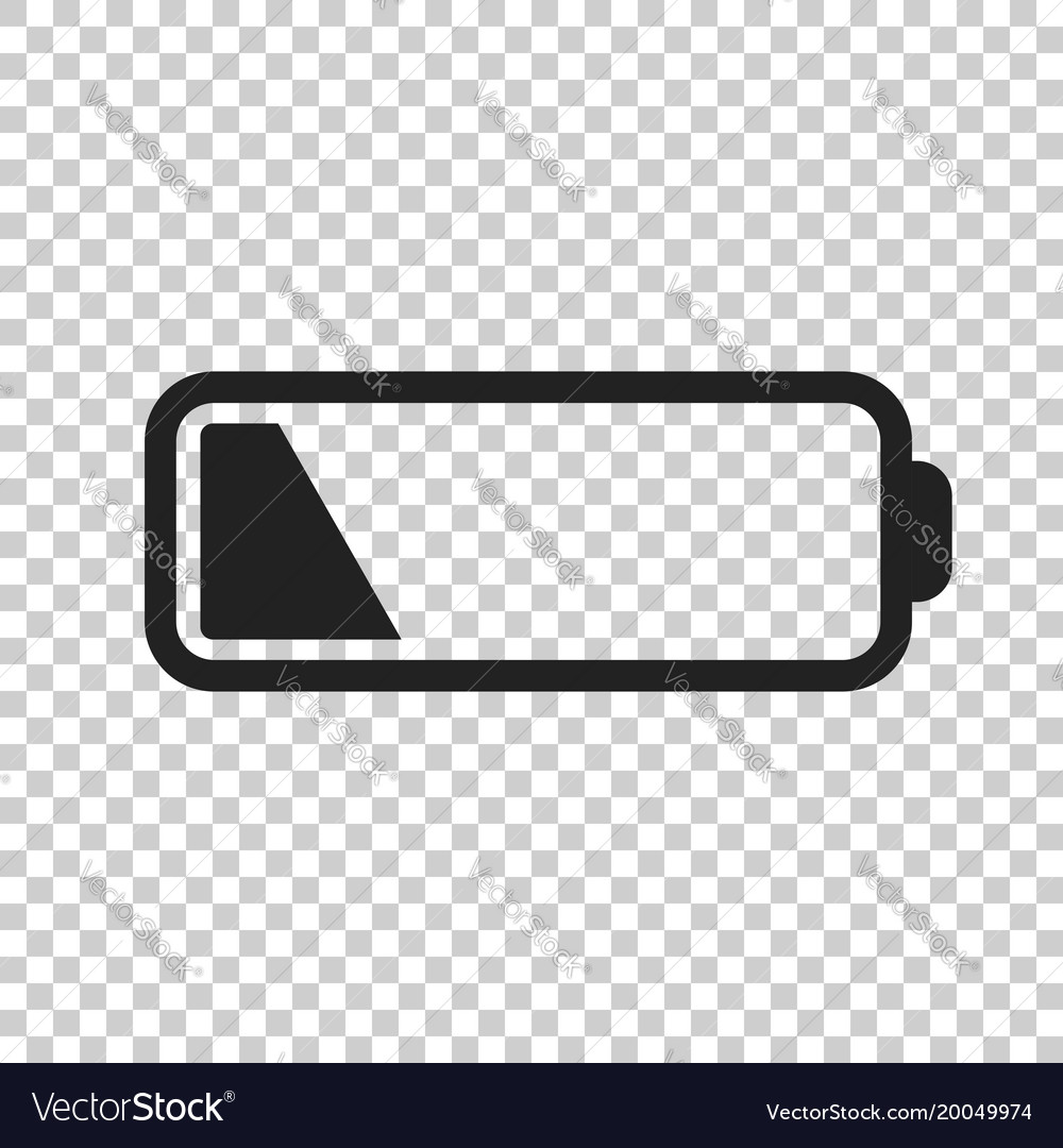 Battery level indicator on isolated background