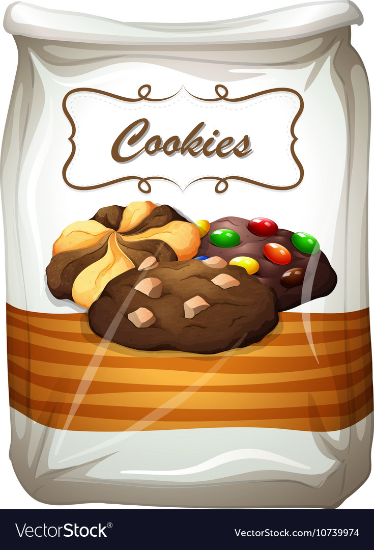 Cookies in white bag Royalty Free Vector Image