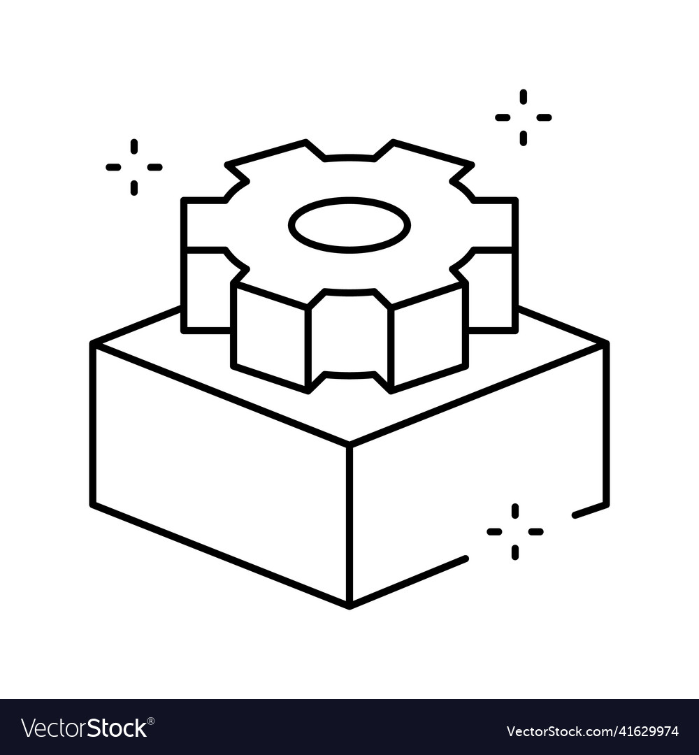 Created product 3d object line icon
