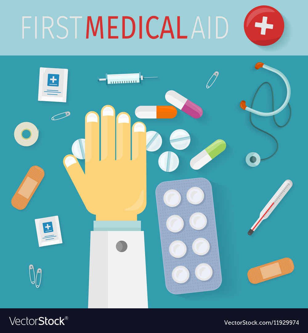 First medical aid banner hospital equipment