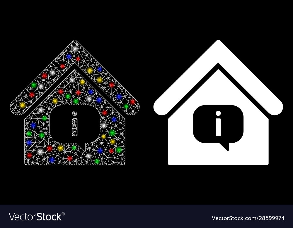 Flare mesh network hint building icon with vector image Flare mesh network hint building icon with