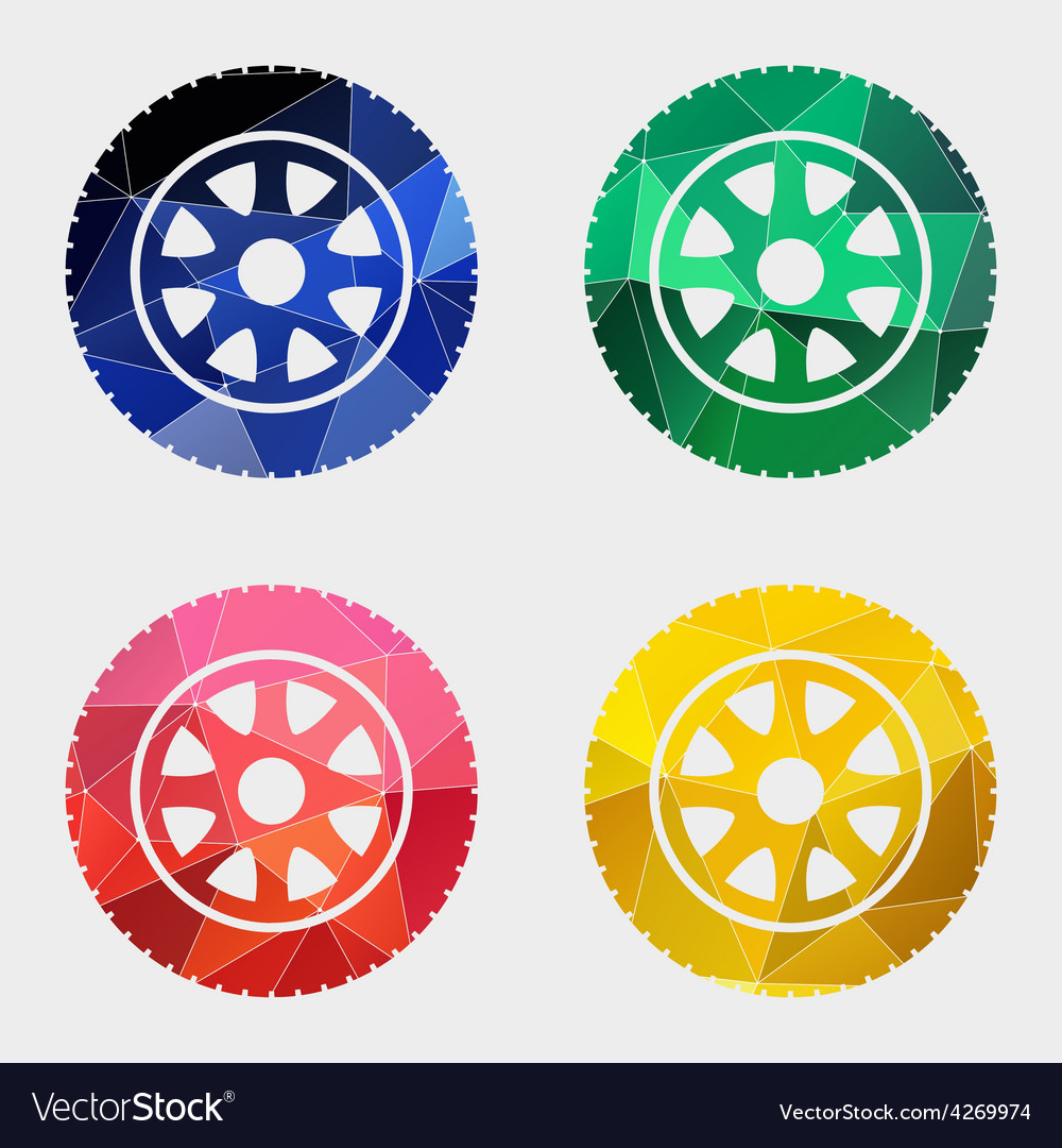 Geometric Car Wheel Icon