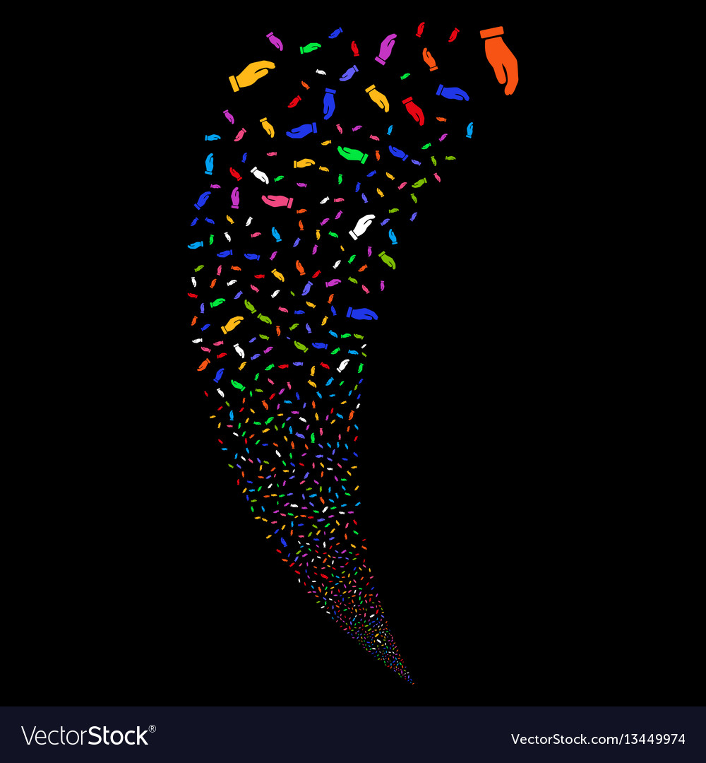 Hand random stream vector image Hand random stream
