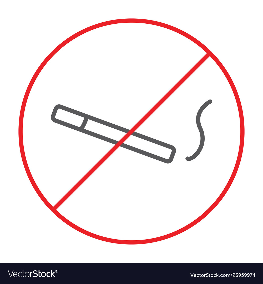 No smoking thin line icon prohibited Royalty Free Vector