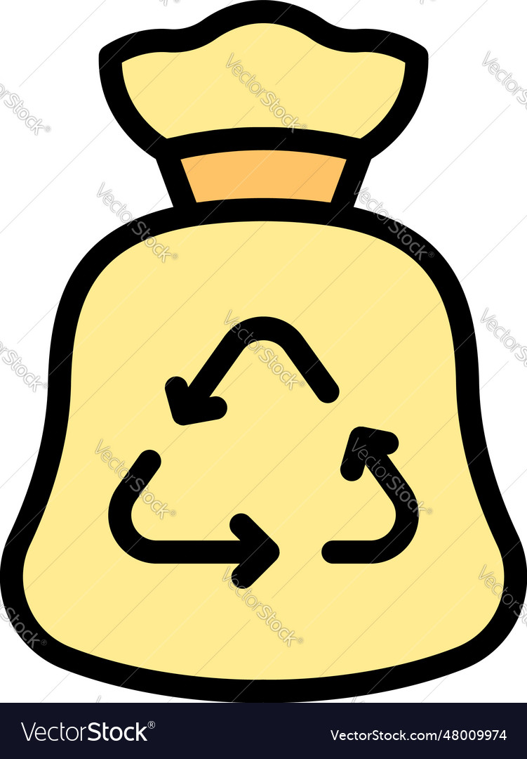 Recycle bag icon flat Royalty Free Vector Image