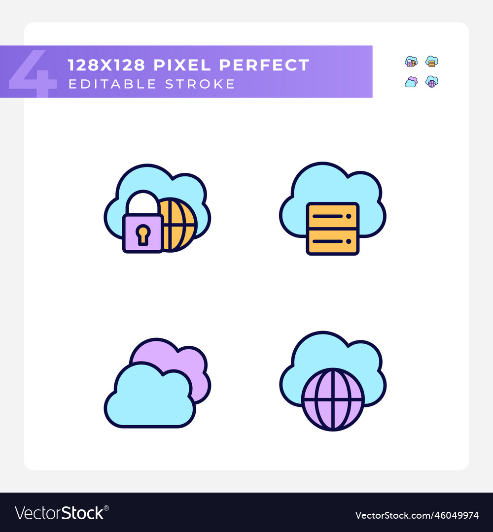 Safe access to cloud based storage pixel perfect vector image Safe access to cloud based storage pixel perfect